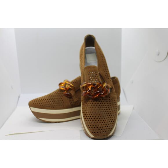 Dolce Vita Womens 'Jhenee' Brown Perf Platform Suede Loafers sz 10 - Picture 2 of 6